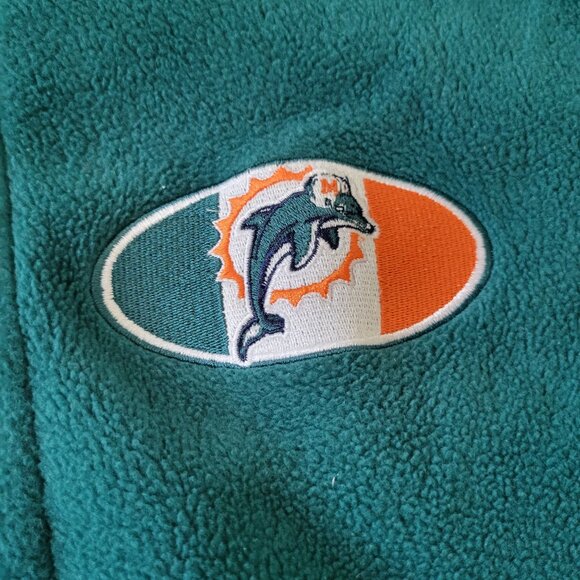 Starter Miami Dolphins NFL Pro Line Fleece Pullover Jacket L Half Zip Embroidere - Picture 4 of 10